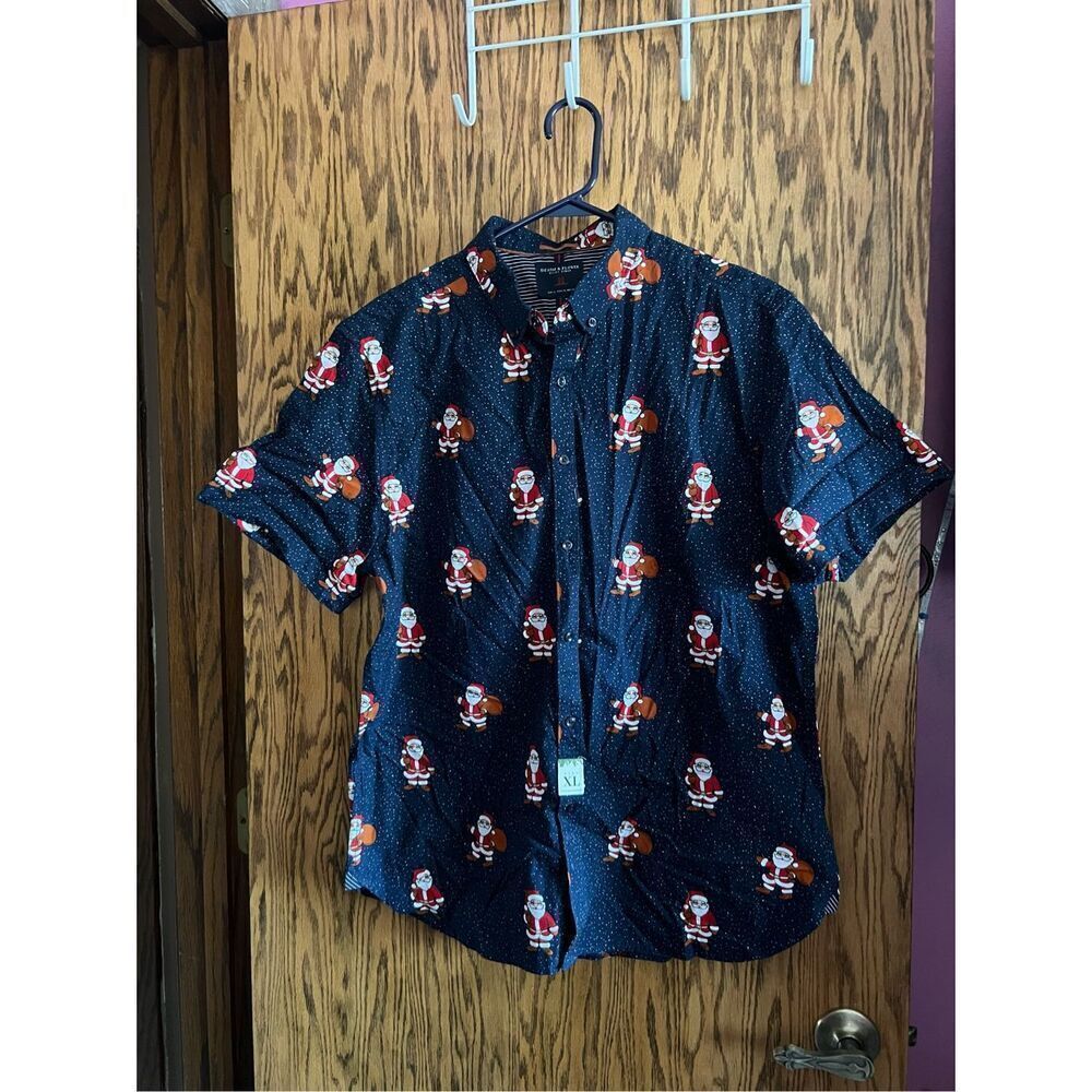 Denim & Flower Ricky Singh Santa Claus Button Down Shirt Mens Size XL